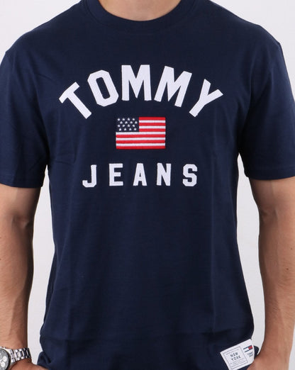 Tommy Hilfiger T-Shirt mit USA-Flagge, Marineblau