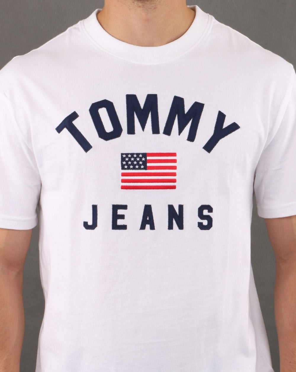 Tommy Hilfiger T-Shirt mit USA-Flagge, Weiß