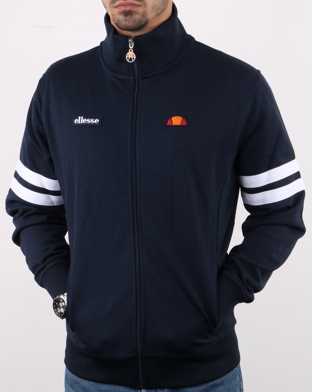 Ellesse – Roma Trainingsjacke, Marineblau/Weiß