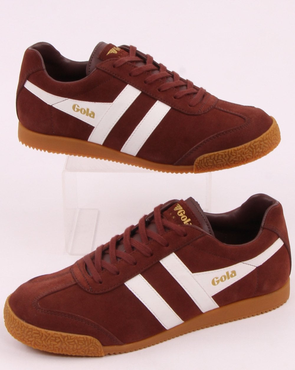 Gola Harrier Wildleder Sneaker Cognac/Weiß