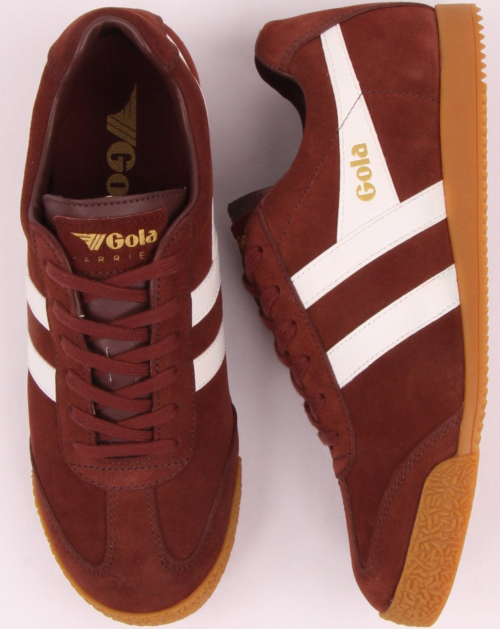 Gola Harrier Wildleder Sneaker Cognac/Weiß