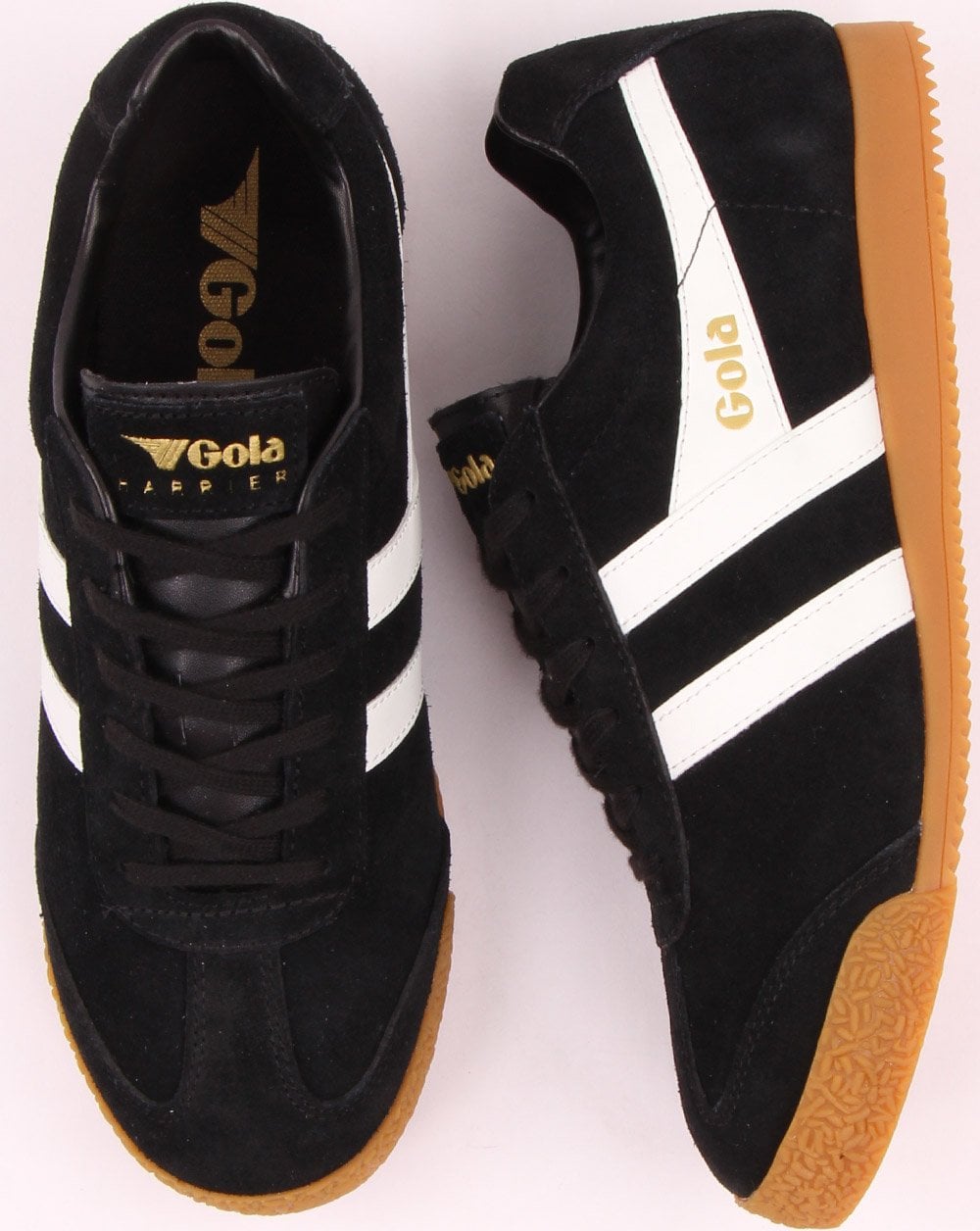 Gola Harrier Wildleder-Sneaker Schwarz/Weiß