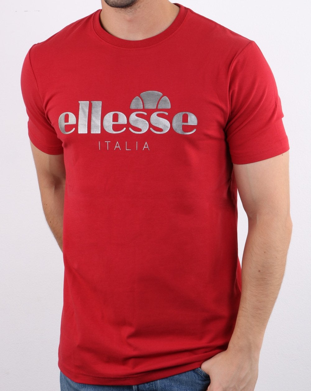 Ellesse – Lucchese – T-Shirt in Burgunderrot