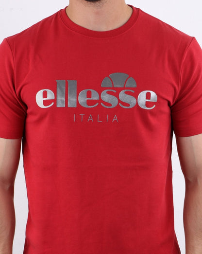 Ellesse – Lucchese – T-Shirt in Burgunderrot