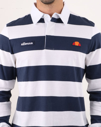 Ellesse Rugby-Shirt Weiß/Marineblau