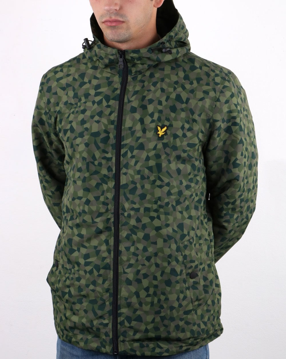 Lyle And Scott – Durchgehende Kapuzenjacke mit Reißverschluss und Camouflage-Print