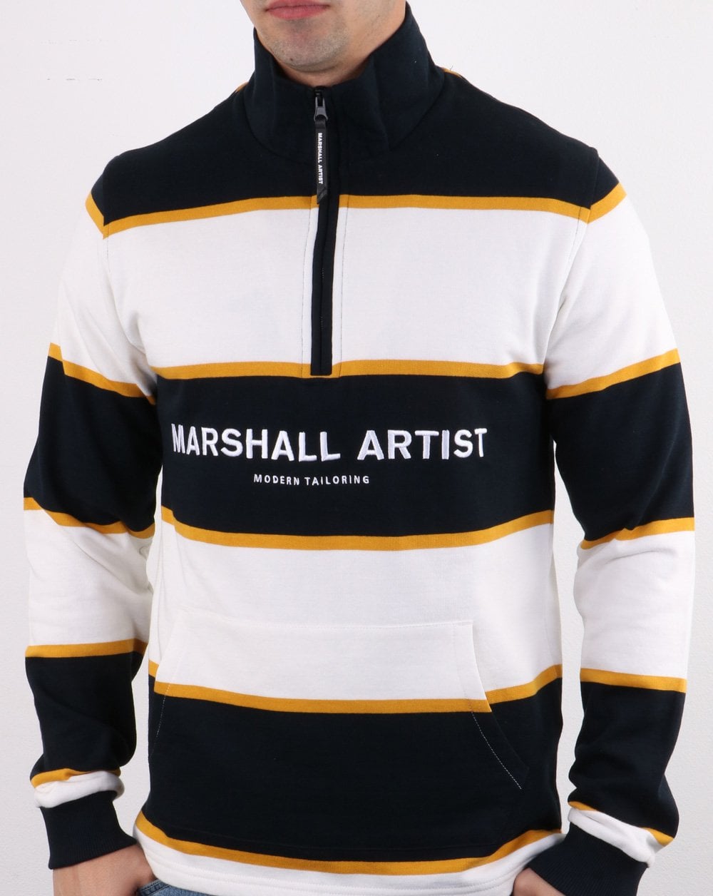 Marshall Artist Hoop Half Zip Marineblau/Weiß