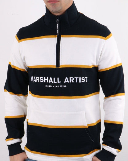 Marshall Artist Hoop Half Zip Marineblau/Weiß