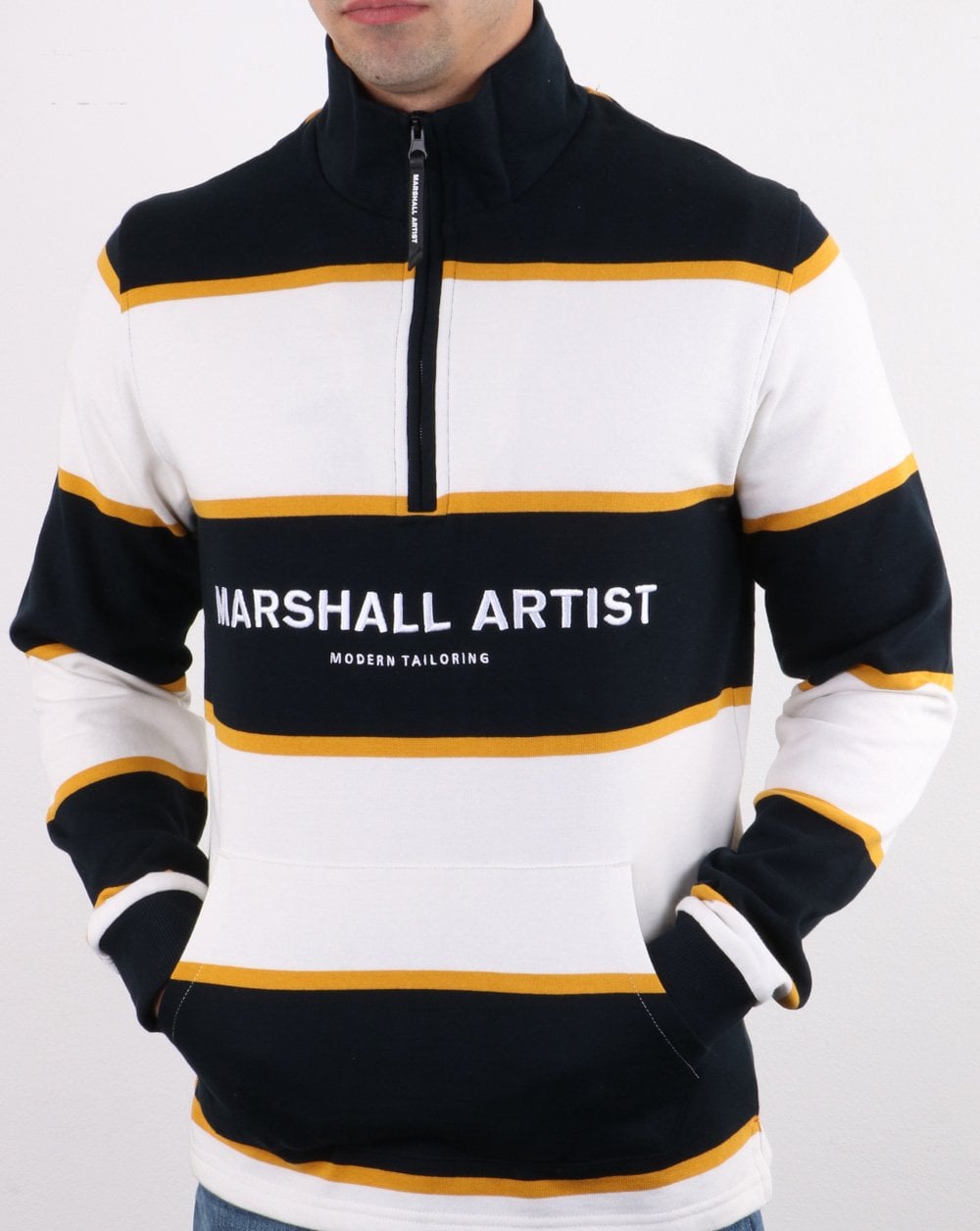 Marshall Artist Hoop Half Zip Marineblau/Weiß
