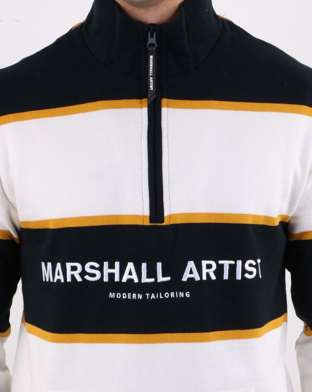 Marshall Artist Hoop Half Zip Marineblau/Weiß