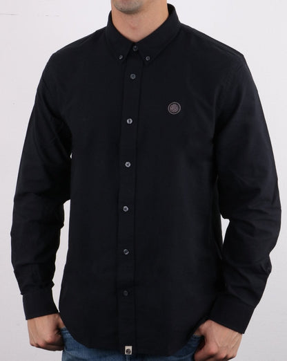 Pretty Green Sterling Ls Oxford Hemd Schwarz