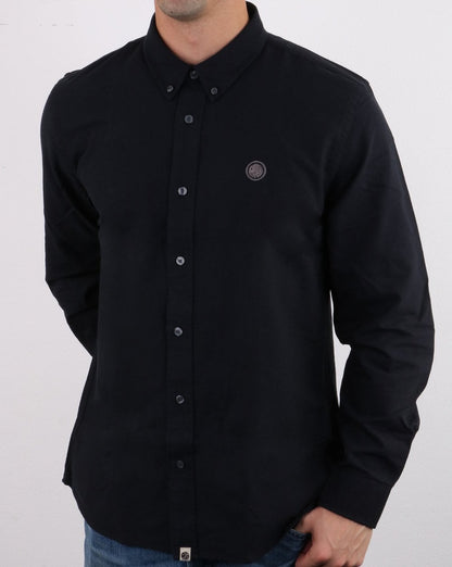 Pretty Green Sterling Ls Oxford Hemd Schwarz