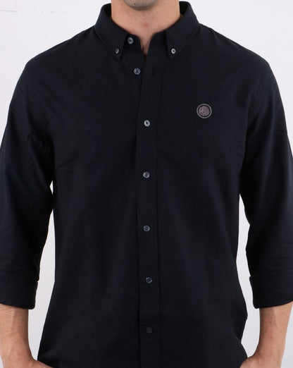 Pretty Green Sterling Ls Oxford Hemd Schwarz
