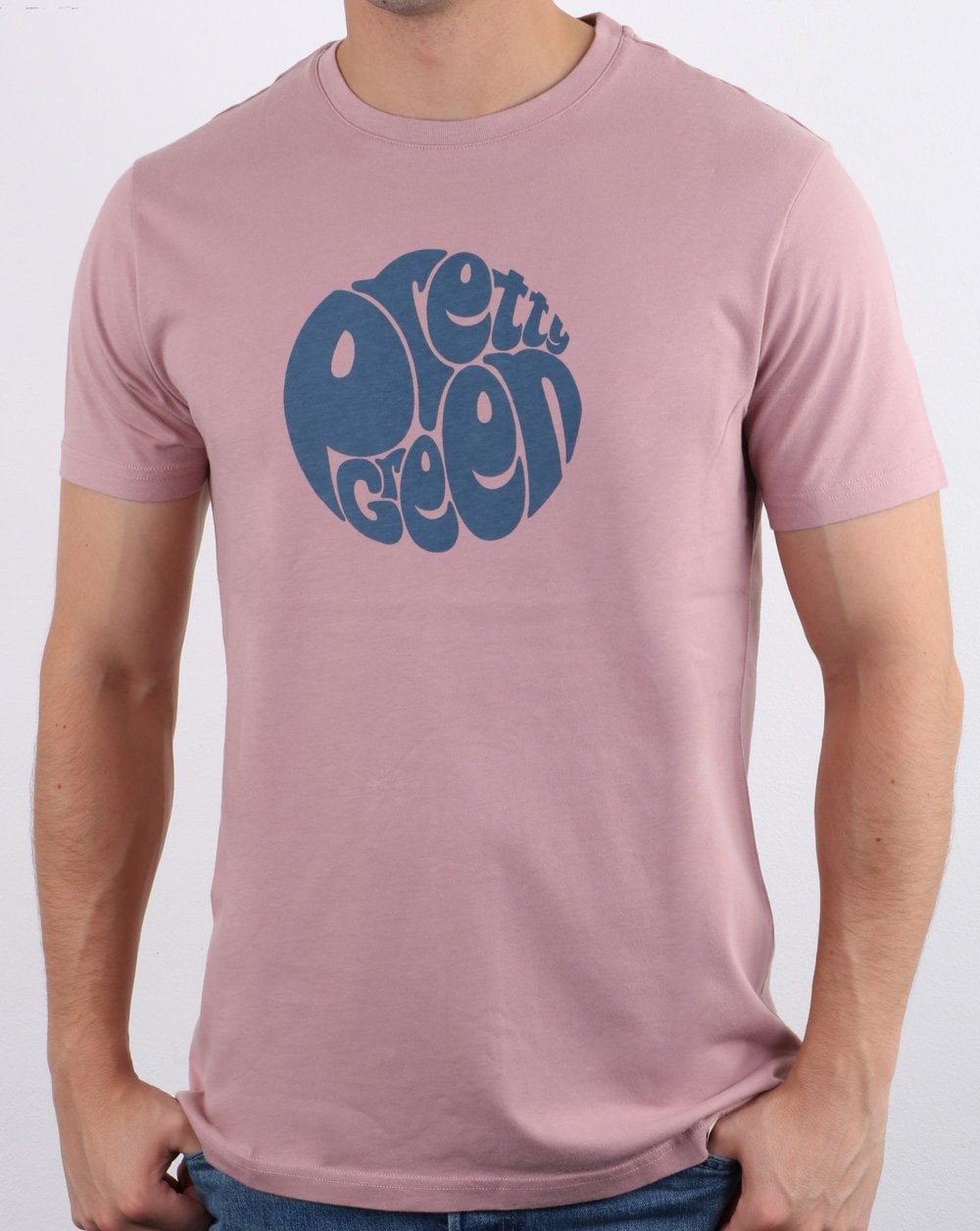 Pretty Green – T-Shirt mit Gillespie-Logo, Rosa
