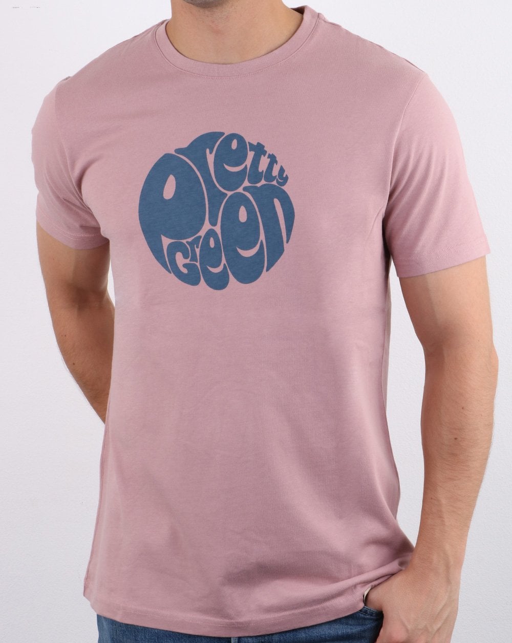 Pretty Green – T-Shirt mit Gillespie-Logo, Rosa