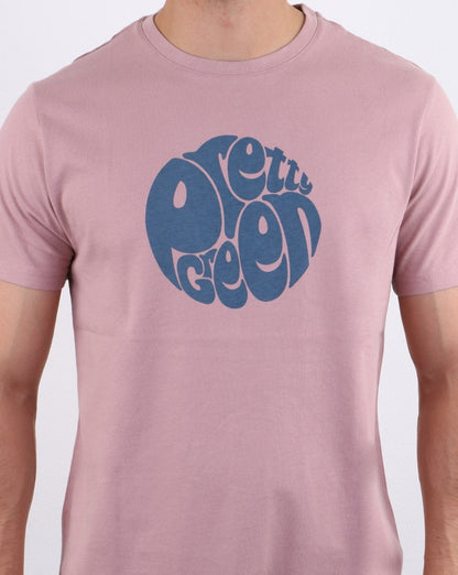 Pretty Green – T-Shirt mit Gillespie-Logo, Rosa