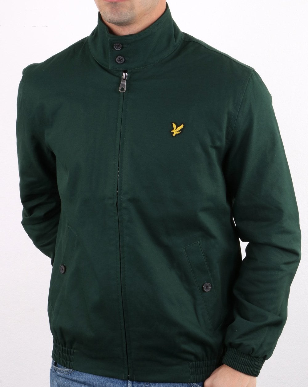 Lyle And Scott – Harrington-Jacke mit kariertem Futter in Jadegrün