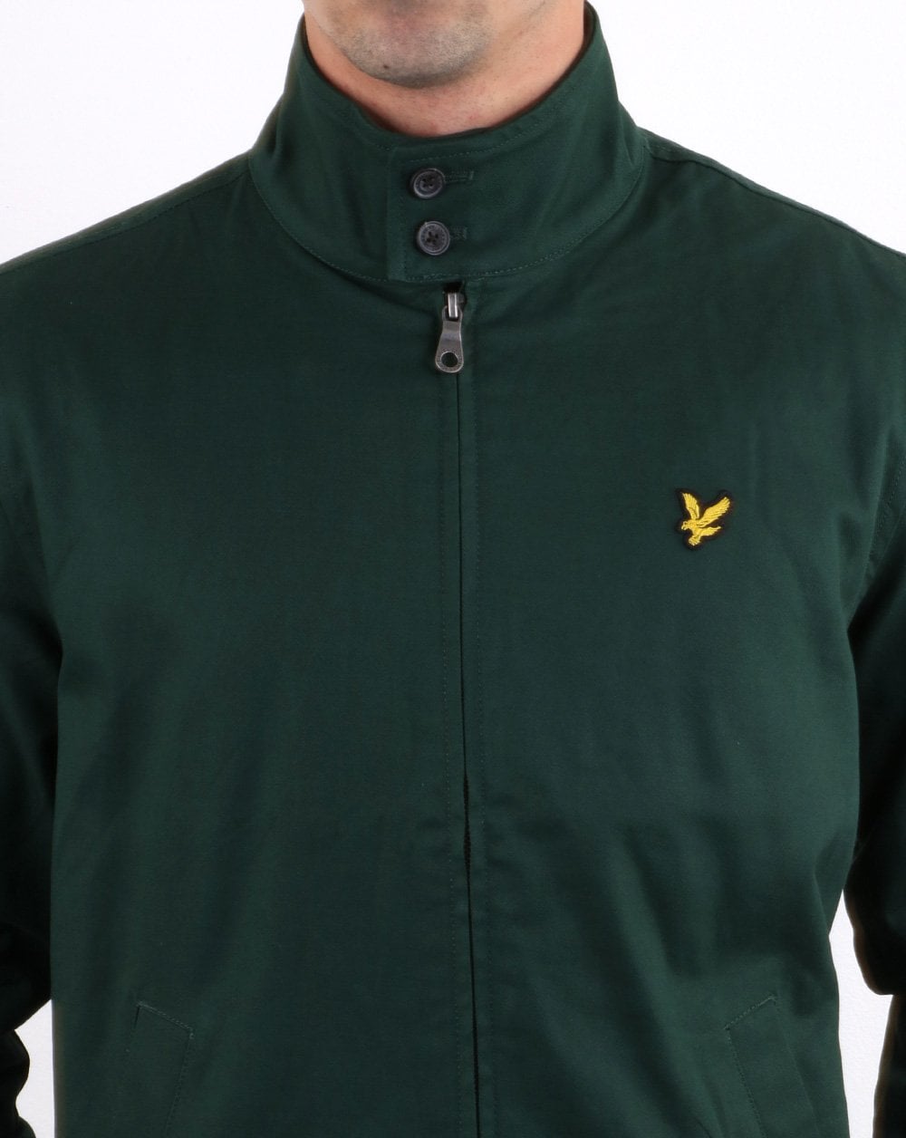 Lyle And Scott – Harrington-Jacke mit kariertem Futter in Jadegrün