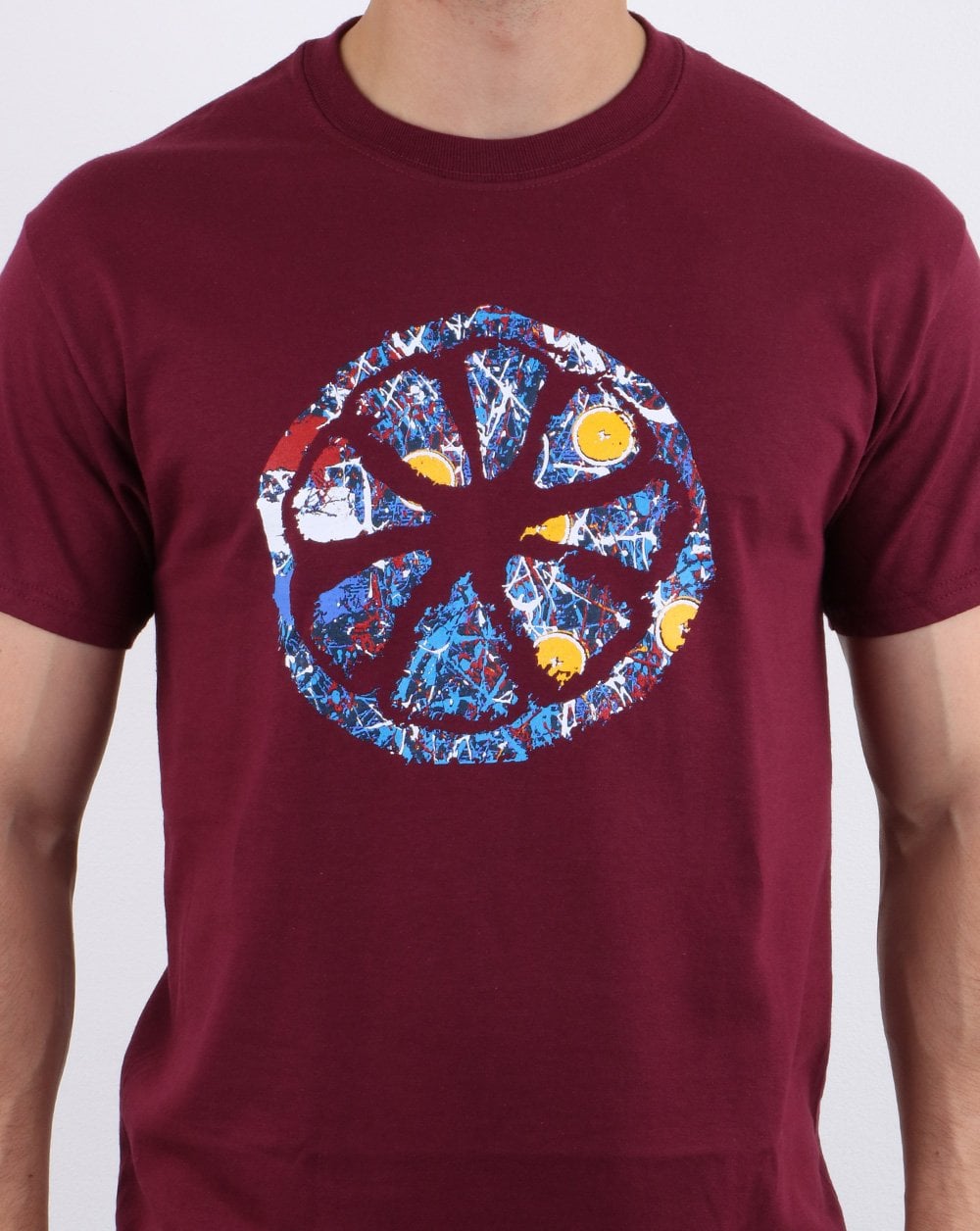 80er Casual Classics Jackson Pollock Nr. 5 T-Shirt Weinrot