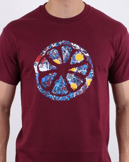 80er Casual Classics Jackson Pollock Nr. 5 T-Shirt Weinrot