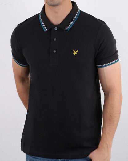 Lyle And Scott Poloshirt mit Streifen in Schwarz/Petrol