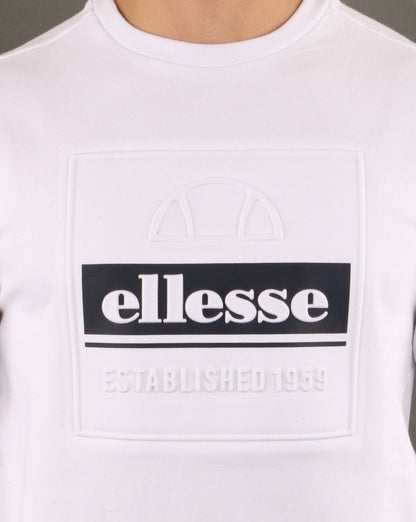 Ellesse – Catria – Sweatshirt mit Rundhalsausschnitt in Weiß