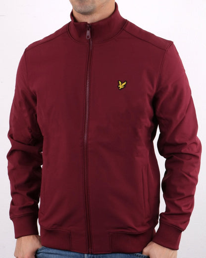 Lyle And Scott – Softshell-Jacke mit durchgehendem Reißverschluss und Trichterkragen in Burgunderrot