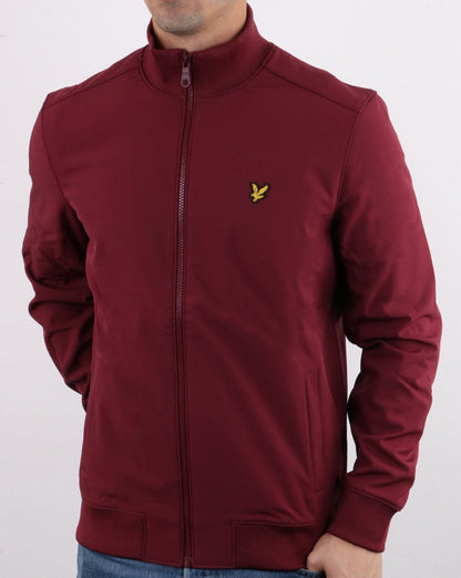 Lyle And Scott – Softshell-Jacke mit durchgehendem Reißverschluss und Trichterkragen in Burgunderrot