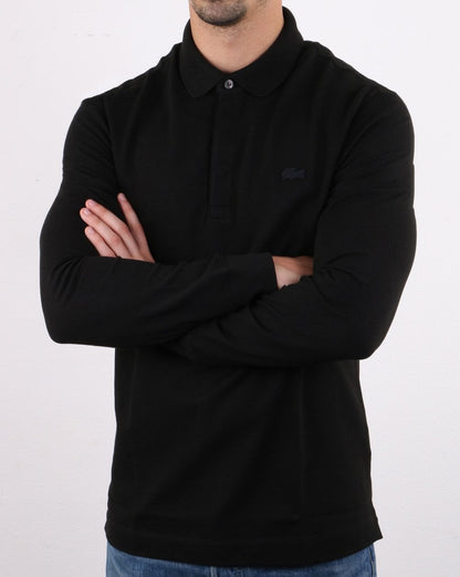 Lacoste Langarm-Polo Schwarz