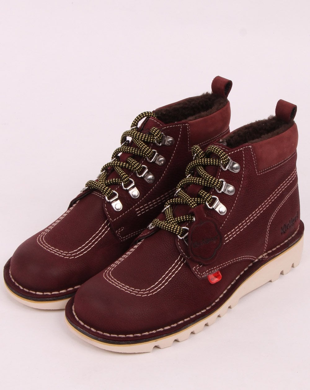Kickers Kick Hi Winterised Leather Boot Burgundy