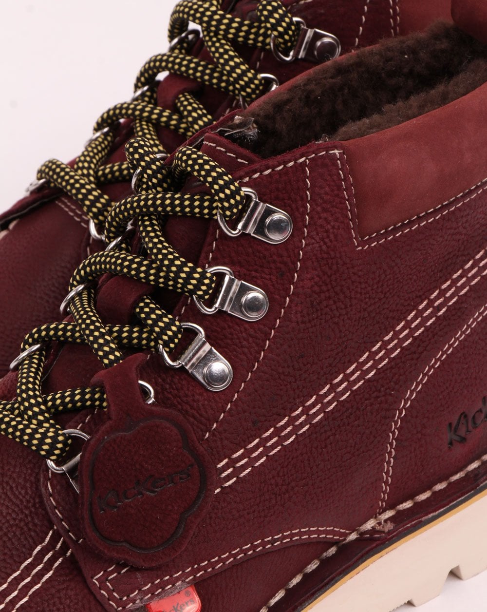Kickers Kick Hi Winterstiefel aus Leder in Burgunderrot