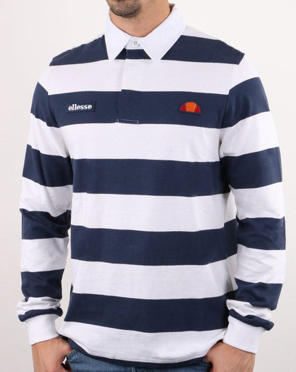 Ellesse Rugby-Shirt Weiß/Marineblau