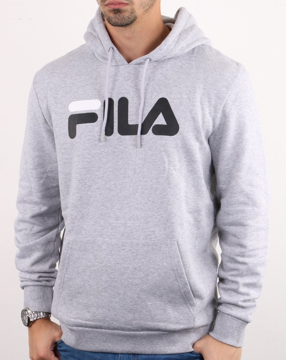 Fila Vintage Fiori Logo Hoodie Hellgrau meliert