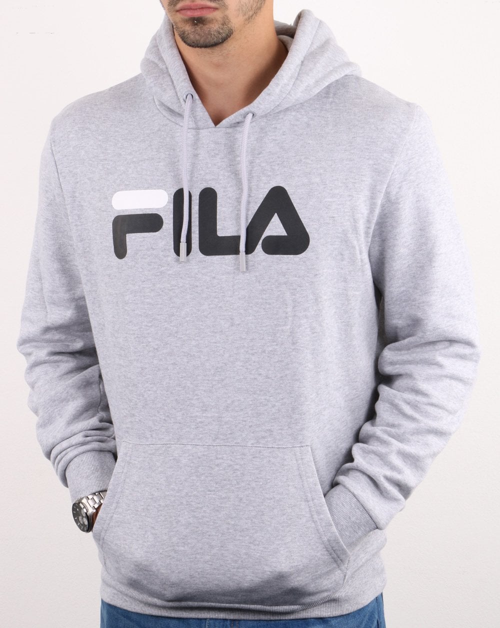 Fila Vintage Fiori Logo Hoodie Hellgrau meliert