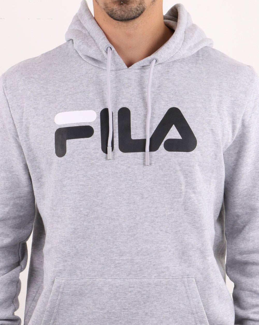 Fila Vintage Fiori Logo Hoodie Light Grey Marl