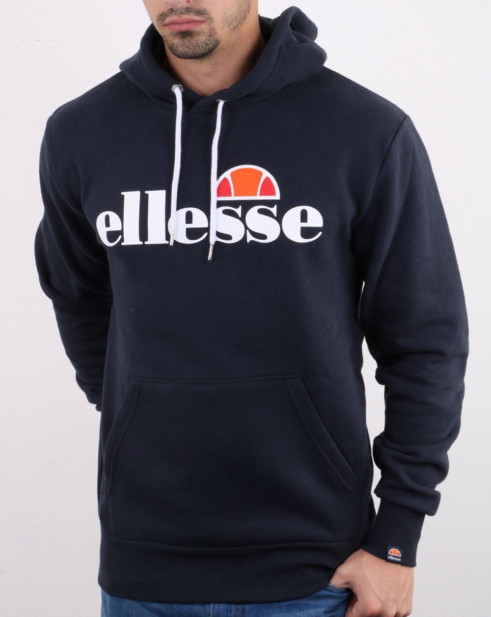 Ellesse – Kapuzenjacke mit Logo in Marineblau