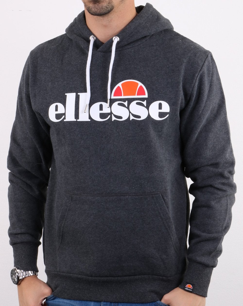 Ellesse – Kapuzenjacke mit Logo, Dunkelgrau