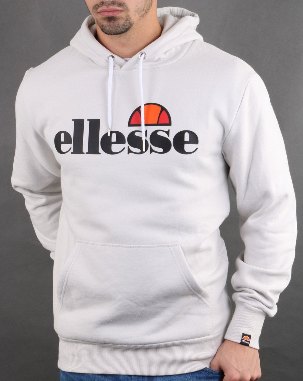 Ellesse – Kapuzenjacke mit Logo, Hellgrau