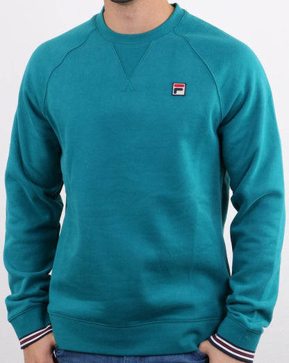 Fila Vintage Pozzi Crew Sweatshirt Harbour Blue