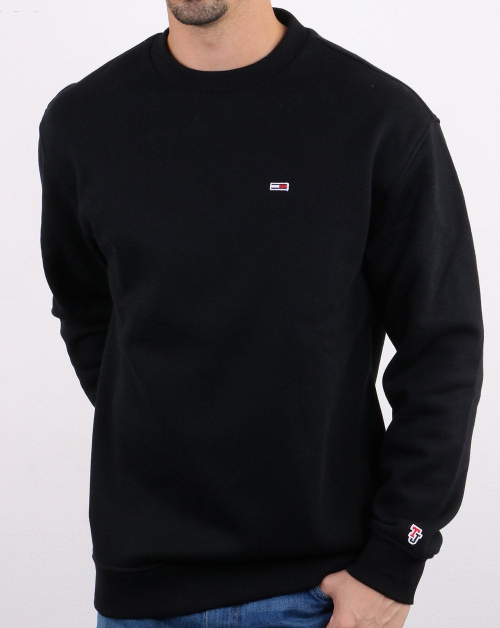 Tommy Hilfiger Klassisches Sweatshirt mit Rundhalsausschnitt Tommy Schwarz