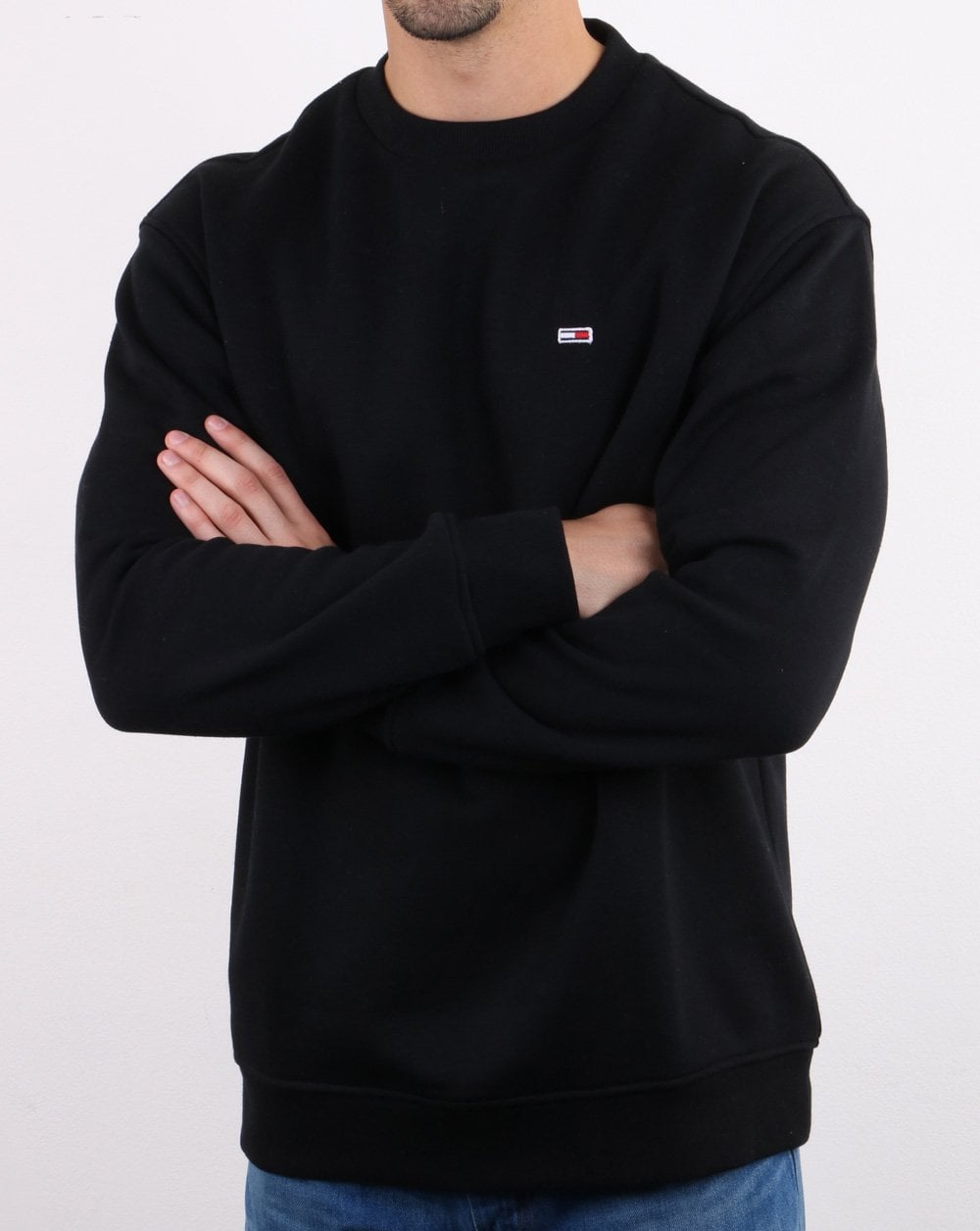 Tommy Hilfiger Klassisches Sweatshirt mit Rundhalsausschnitt Tommy Schwarz