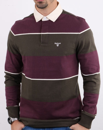 Barbour Lark Stripe Rugby Shirt Kastanienbraun / Grün