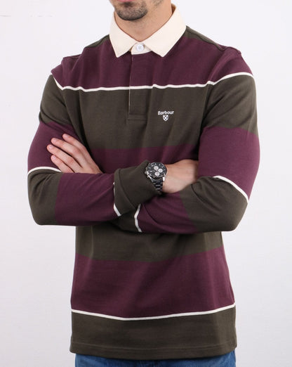 Barbour Lark Stripe Rugby Shirt Kastanienbraun / Grün