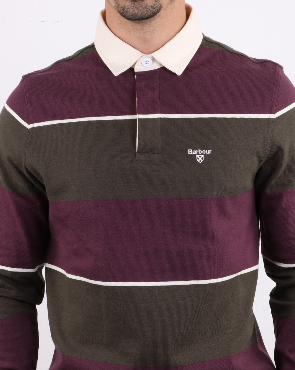 Barbour Lark Stripe Rugby Shirt Kastanienbraun / Grün