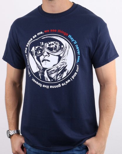T-Shirt „Wir sehen Dinge, die sie nie sehen werden“ Marineblau