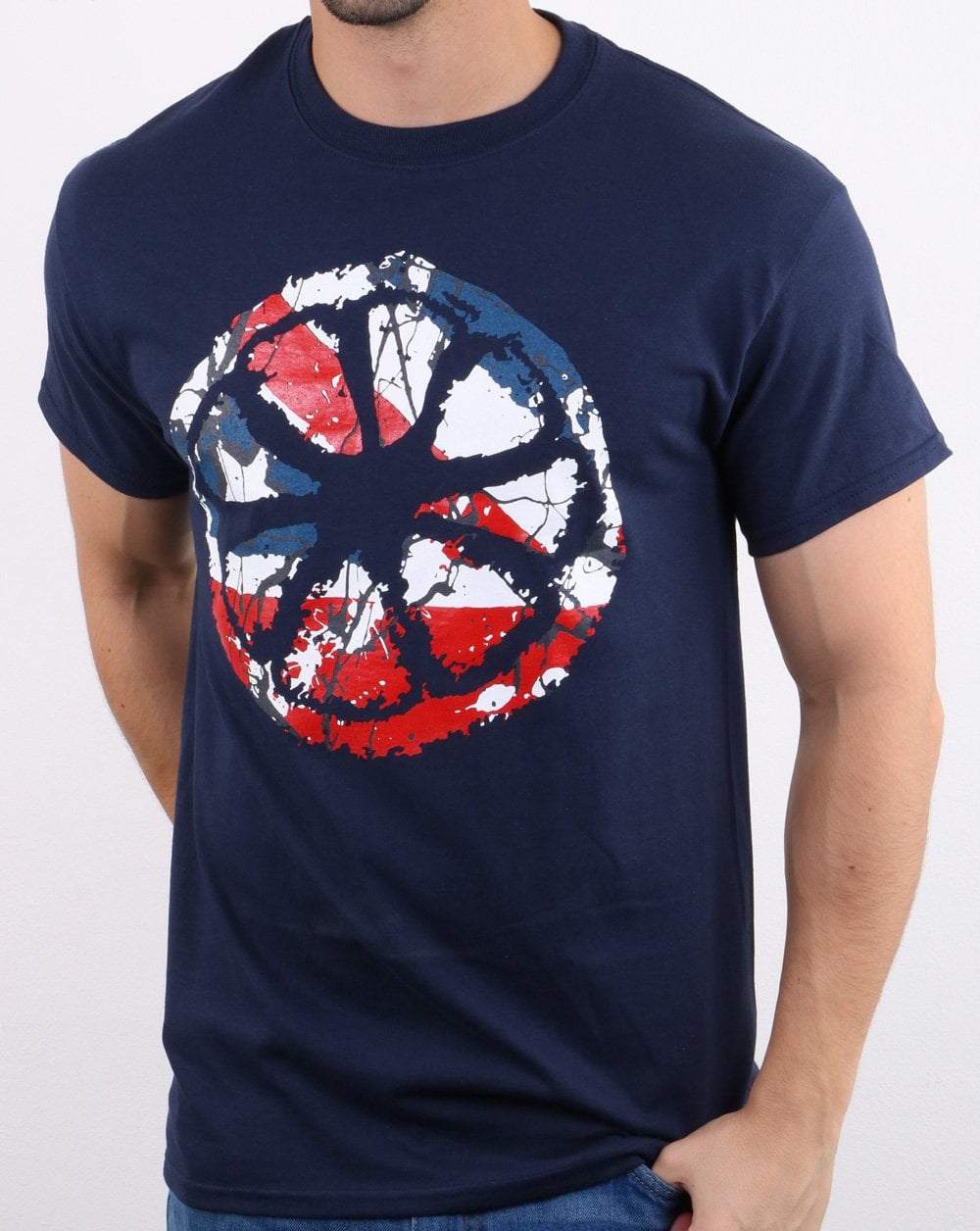 80er Casual Classics Zitronen-Wasserfall-T-Shirt Marineblau