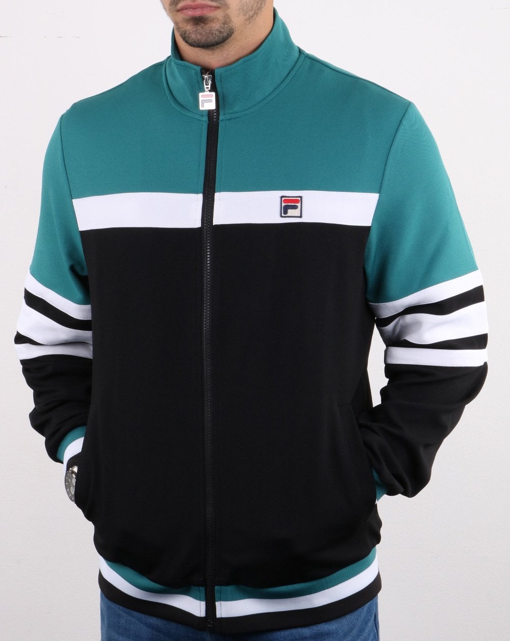 Fila Vintage Courto Track Top Black/Harbour Blue/White