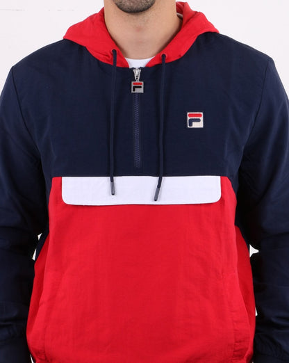 Fila Vintage Macker 1/2 Zip Jacke Marineblau/Rot/Weiß