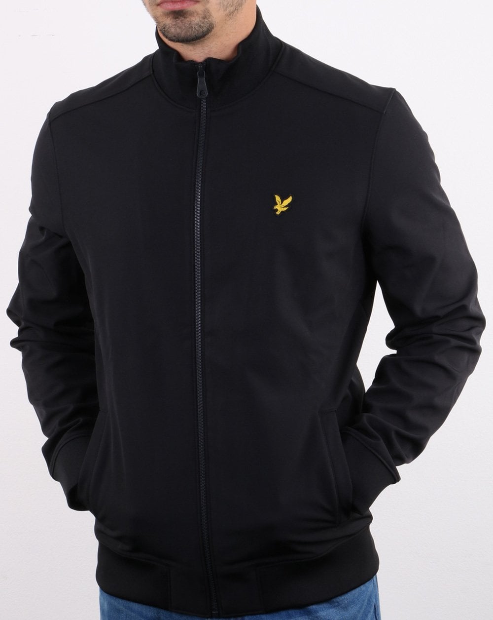 Lyle And Scott Softshell Funnel Neck Zip Through Sweatshirt True Black