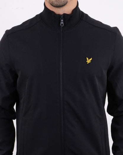 Lyle And Scott – Softshell-Sweatshirt mit durchgehendem Reißverschluss und Trichterkragen in Schwarz